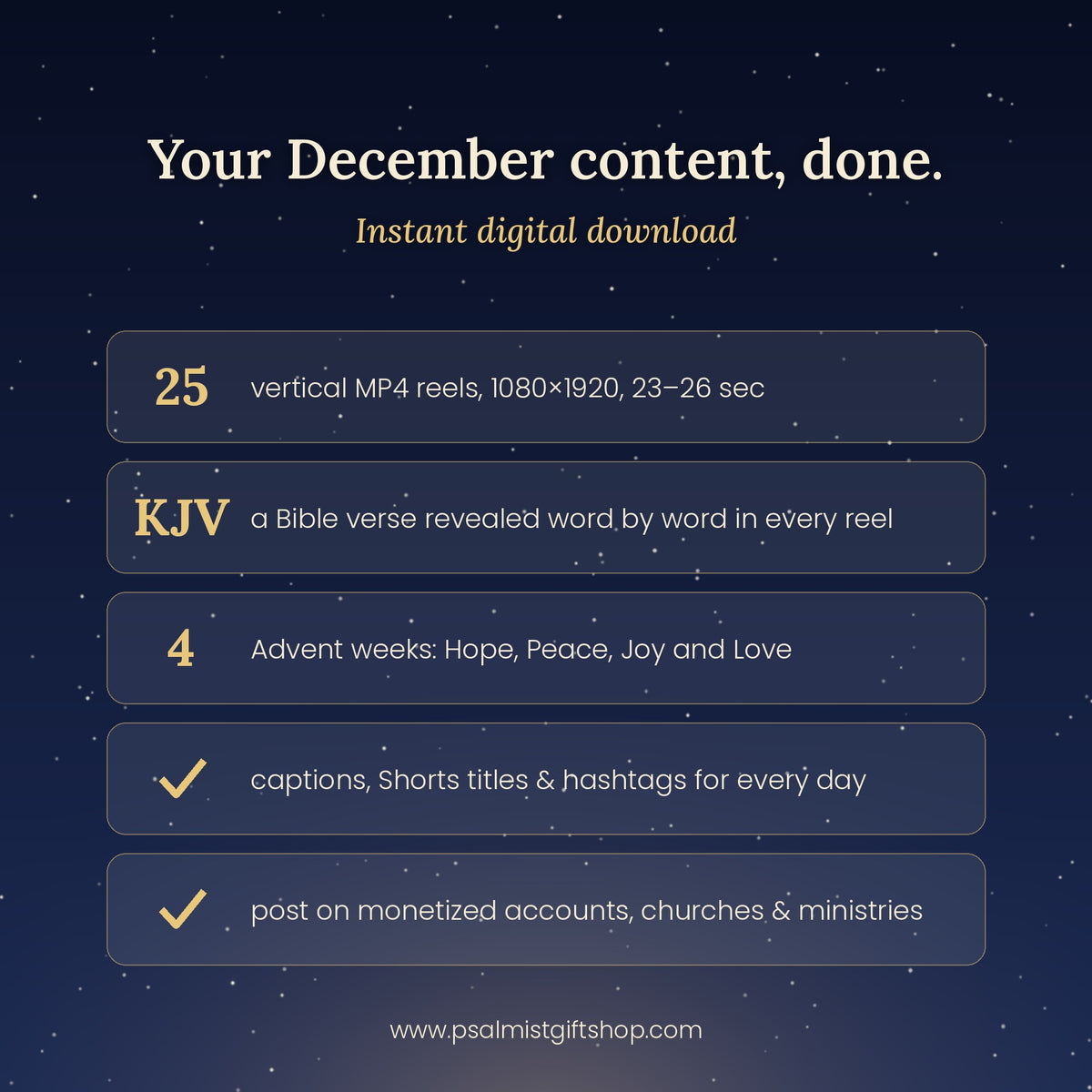 25 Days of Advent Reels | Christmas Bible Verse Videos for Instagram, TikTok & Shorts