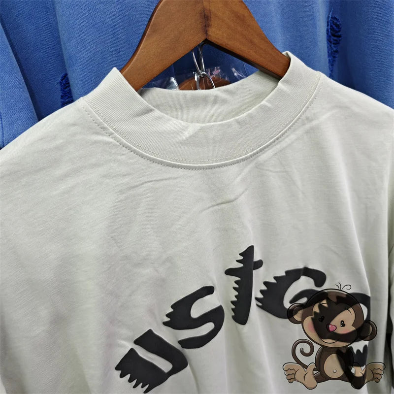 π₯ Royal Blue Kanye West Foam Letter Printed T-Shirt β Bold Streetwear Vibes!