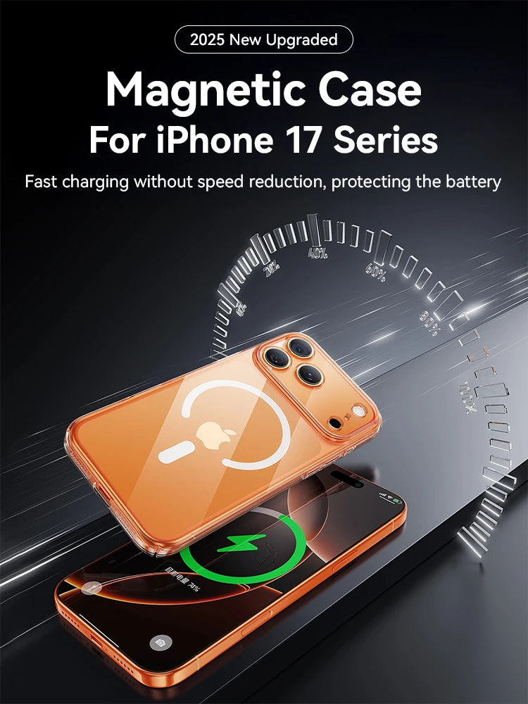 Joyroom Magnetic Case for iPhone 17/16 Pro Max – Anti-Yellow Transparent Cover