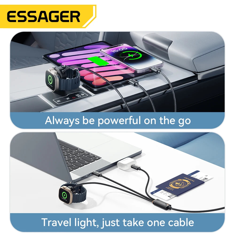 ⚡ One Cable to Rule Them All – Essager 3-in-1 100W Fast Charging Cable
