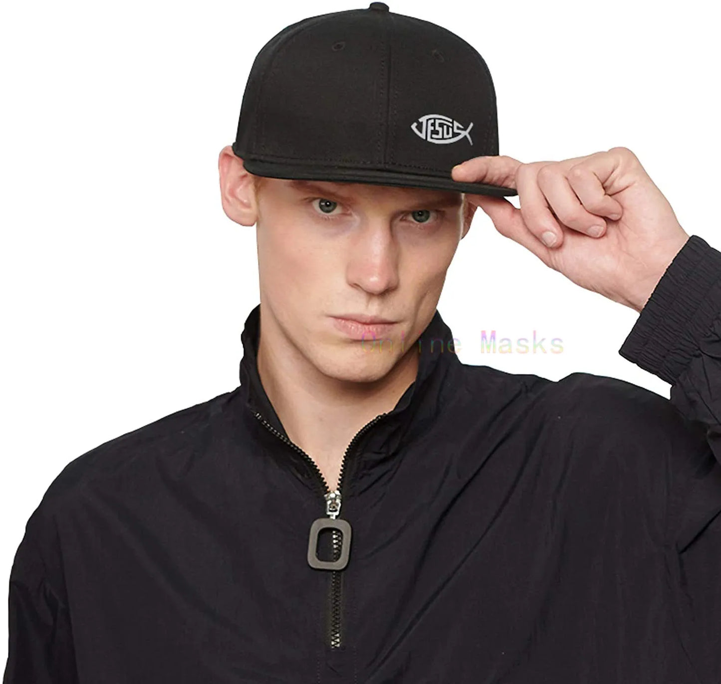 🧢🔥 "JESUS" Snapback – Bold Faith Flat Bill Trucker Cap for Men | Adjustable Streetwear Dad Hat