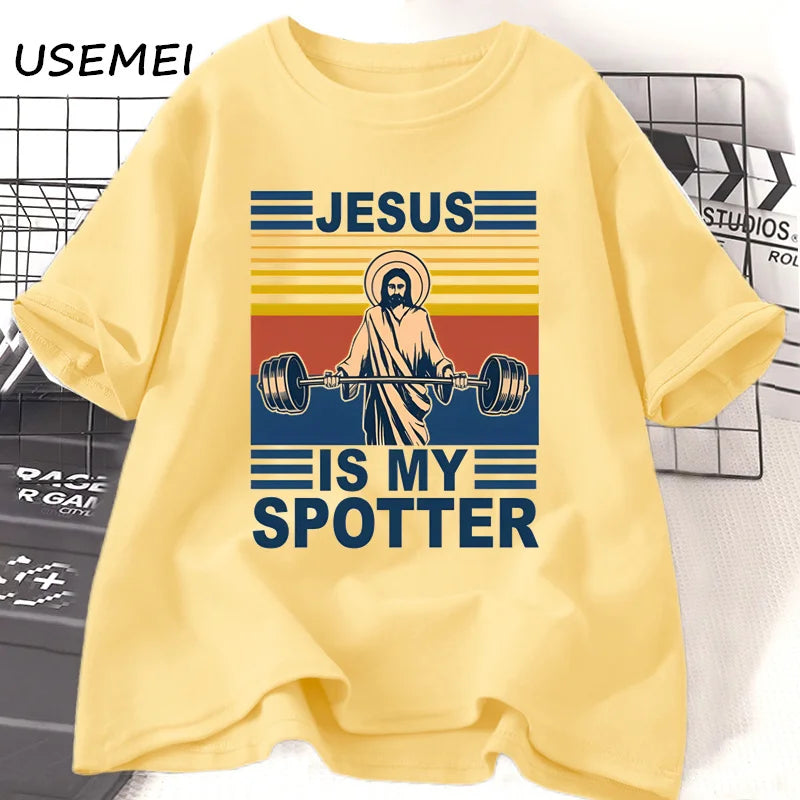 💪 Lift with Faith: The “Jesus Is My Spotter” T-Shirt Every Christian Gym Warrior Needs! 🙌