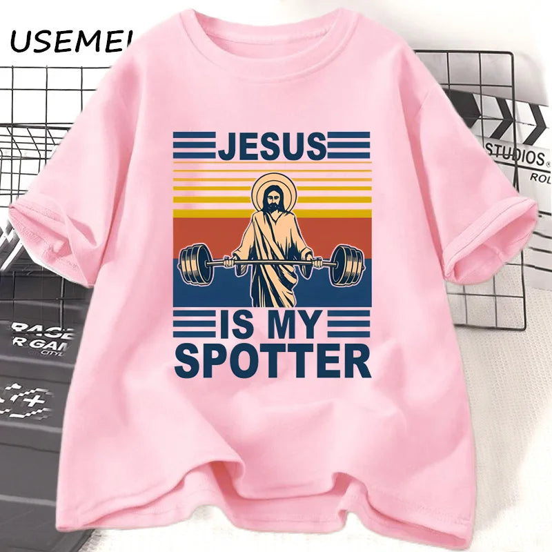 💪 Lift with Faith: The “Jesus Is My Spotter” T-Shirt Every Christian Gym Warrior Needs! 🙌