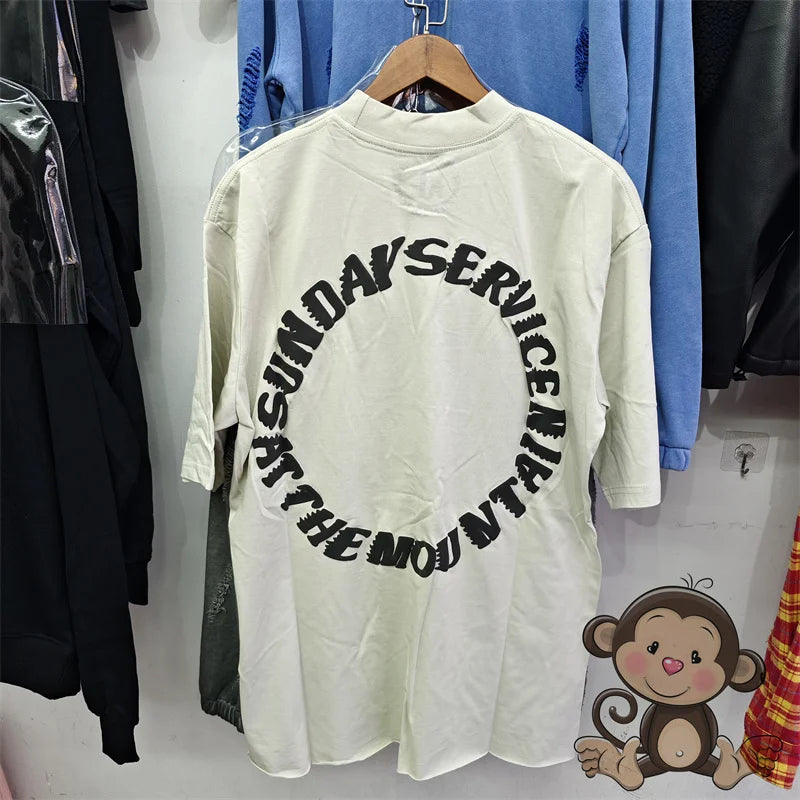 π₯ Royal Blue Kanye West Foam Letter Printed T-Shirt β Bold Streetwear Vibes!