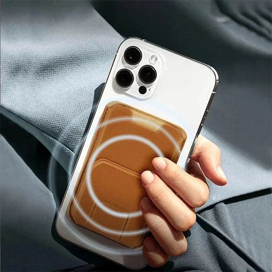 Strong Magnetic Leather Wallet for MagSafe – Premium iPhone Accessory with Card Holder Stand!