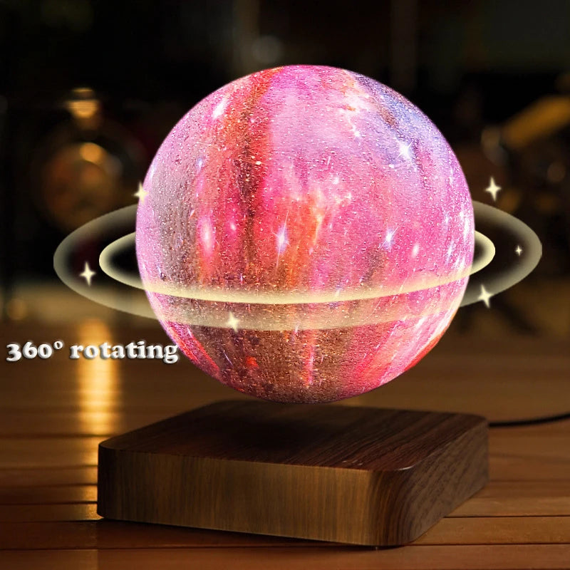 360° Rotation Magnetic Levitating Moon Table Lamp 3D Floating Galaxy Star Atmosphere Led Night Light for Friend's Birthday Gifts