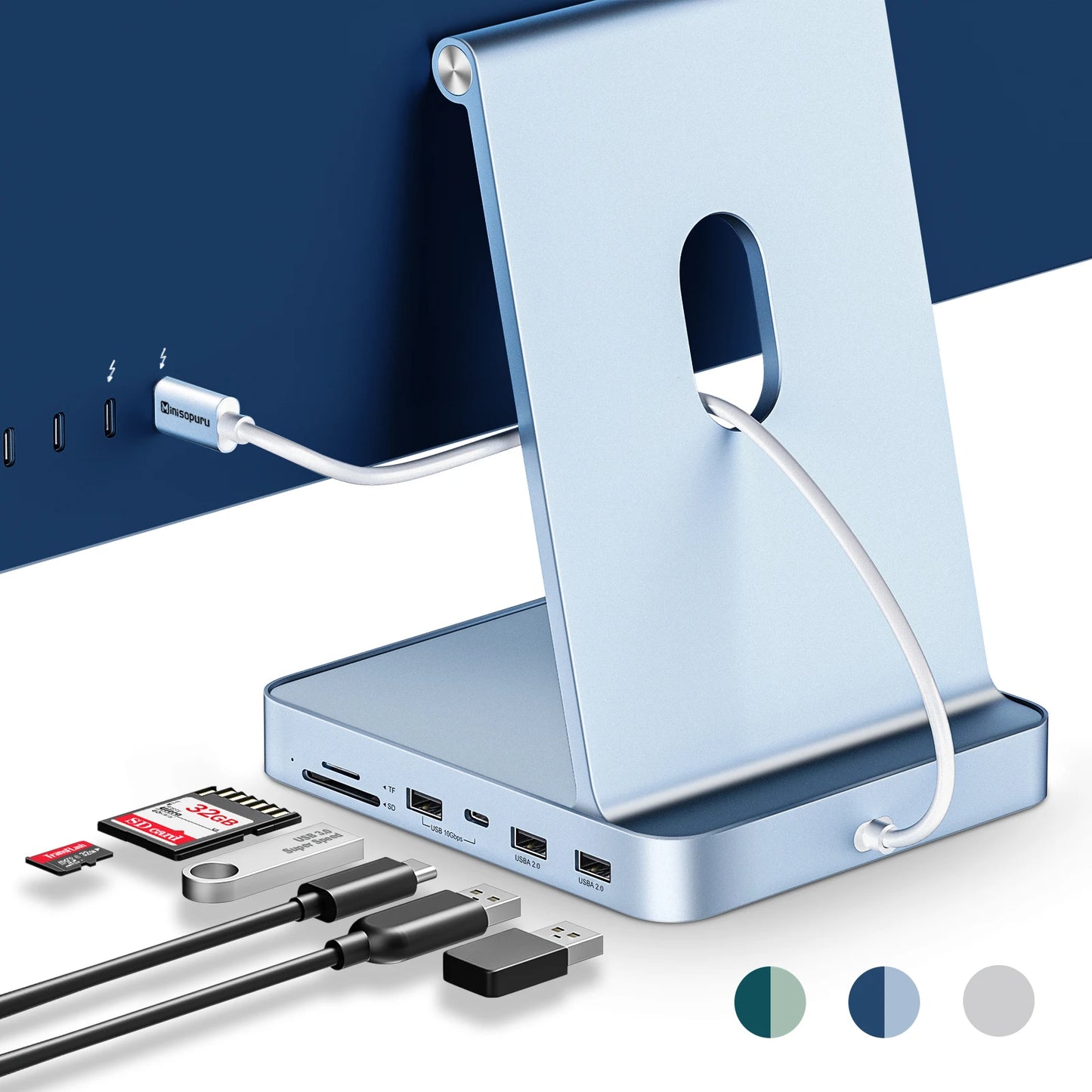 🚀 Supercharge Your iMac – Minisopuru USB-C Hub with SSD Support (2021–2024 Models)