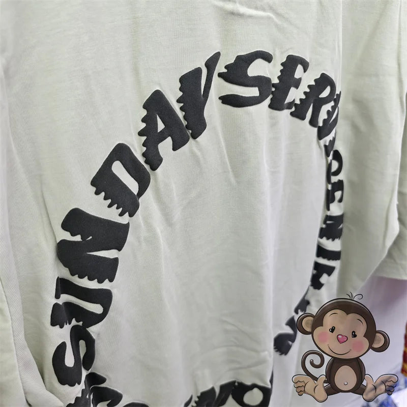 π₯ Royal Blue Kanye West Foam Letter Printed T-Shirt β Bold Streetwear Vibes!