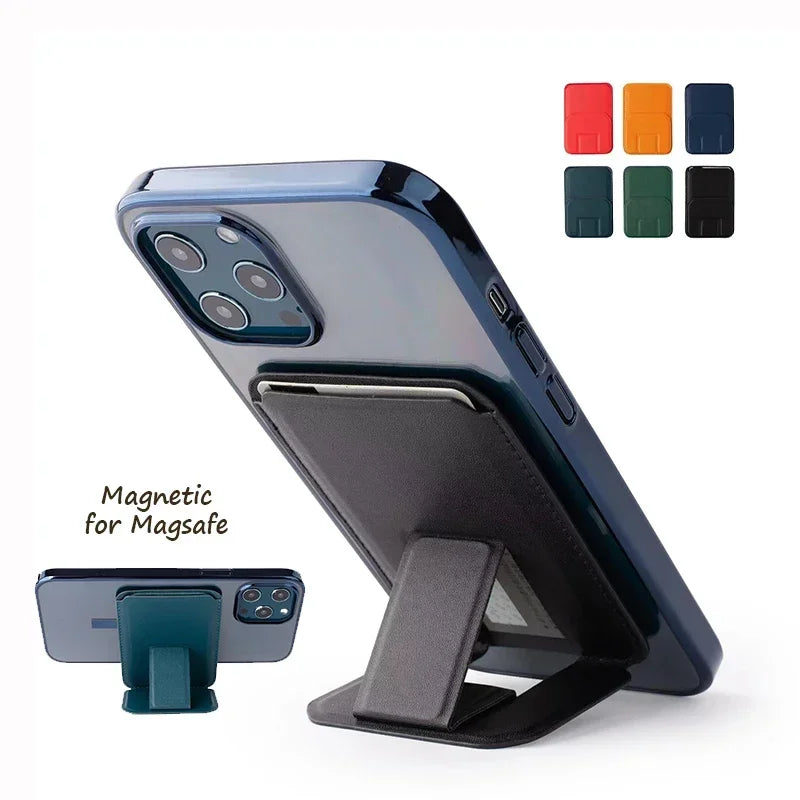 Strong Magnetic Leather Wallet for MagSafe – Premium iPhone Accessory with Card Holder Stand!