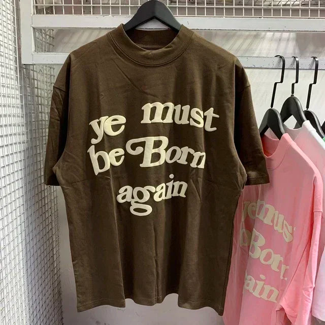 🌱 “Ye Must Be Born Again” Puff Print Tee – CPFM-Inspired Green Edition