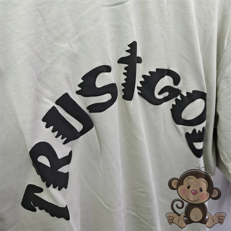 π₯ Royal Blue Kanye West Foam Letter Printed T-Shirt β Bold Streetwear Vibes!