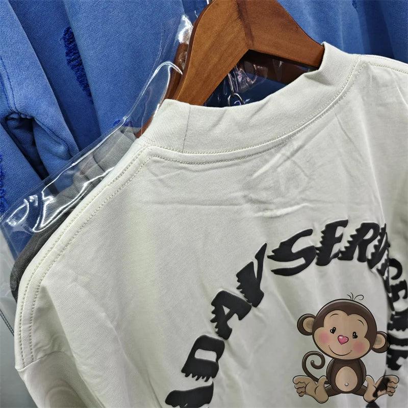 π₯ Royal Blue Kanye West Foam Letter Printed T-Shirt β Bold Streetwear Vibes!