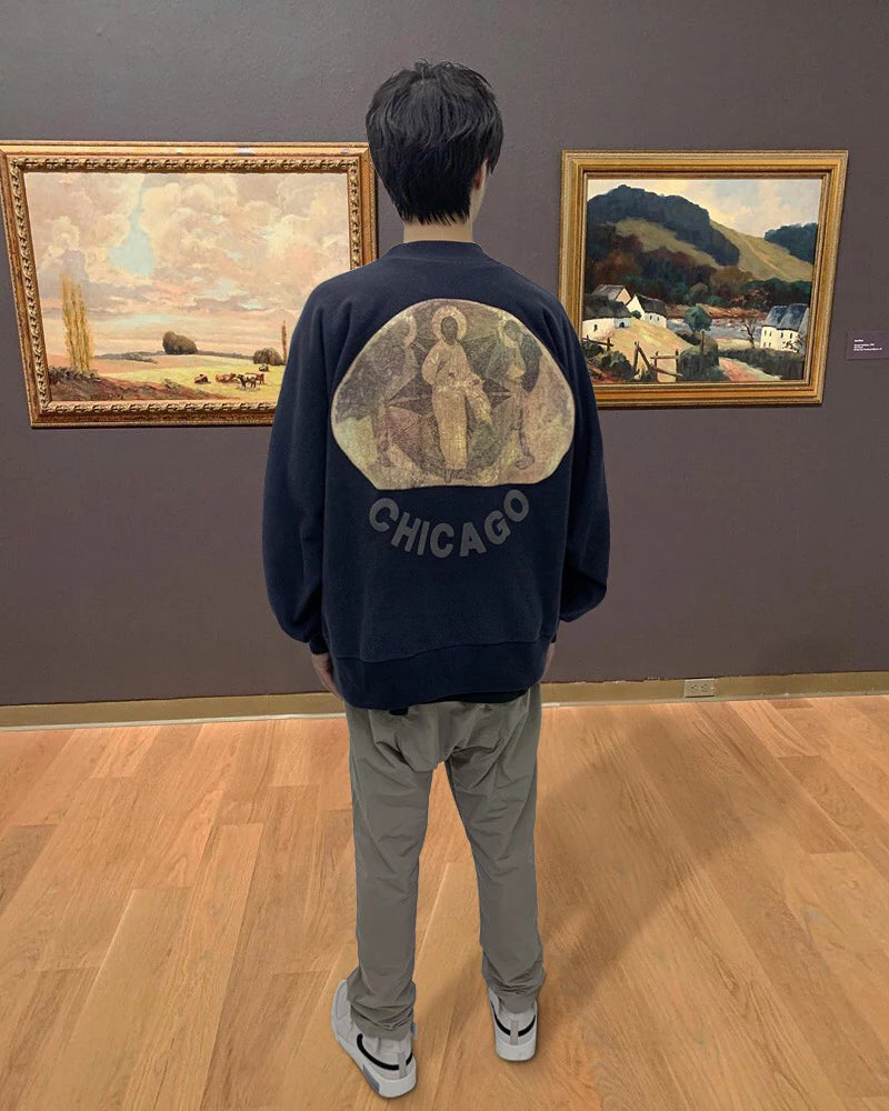 ❄️🔥 "Sunday Limit" Foam Print Kanye West-Inspired Sweatshirt