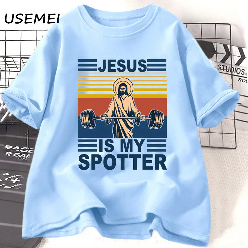 💪 Lift with Faith: The “Jesus Is My Spotter” T-Shirt Every Christian Gym Warrior Needs! 🙌