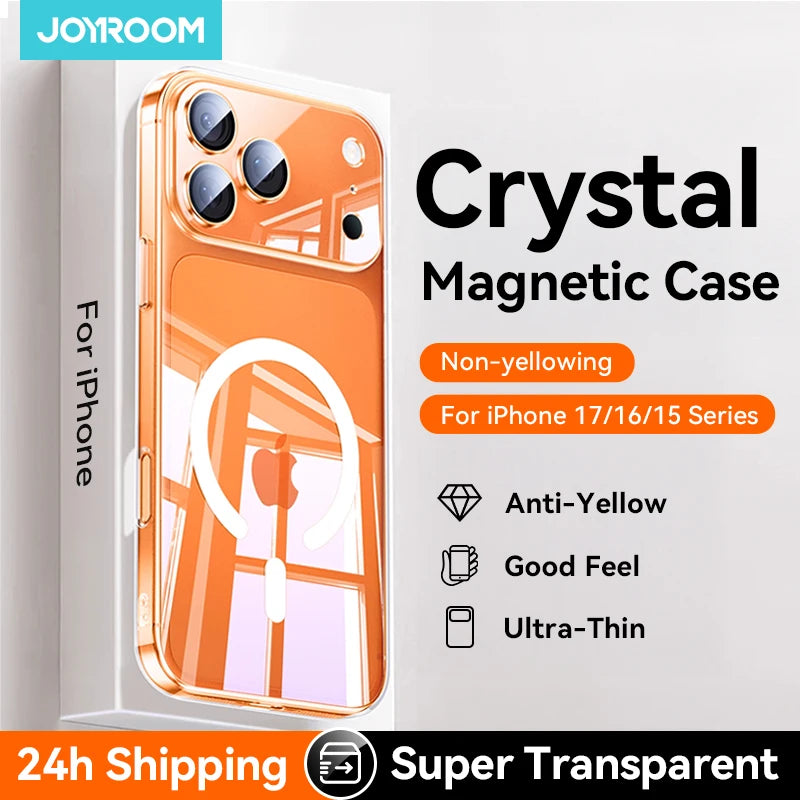 Joyroom Magnetic Case for iPhone 17/16 Pro Max – Anti-Yellow Transparent Cover