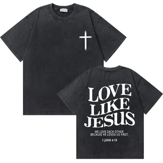🔥 Washed Vintage “God Loves You” Tee – The Good News You Can Wear!