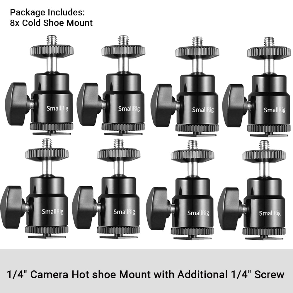 SmallRig 1/2 PCS Mini Ball Head with Removable Cold Shoe Mount Mounts Monitor Lights and Video Accessories to the Camera 2948