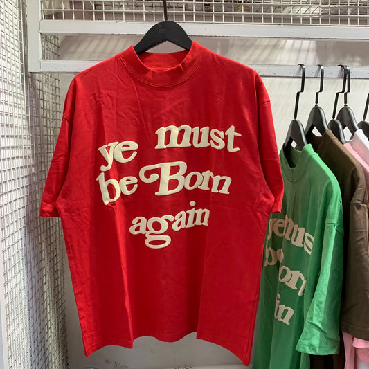 🌱 “Ye Must Be Born Again” Puff Print Tee – CPFM-Inspired Green Edition