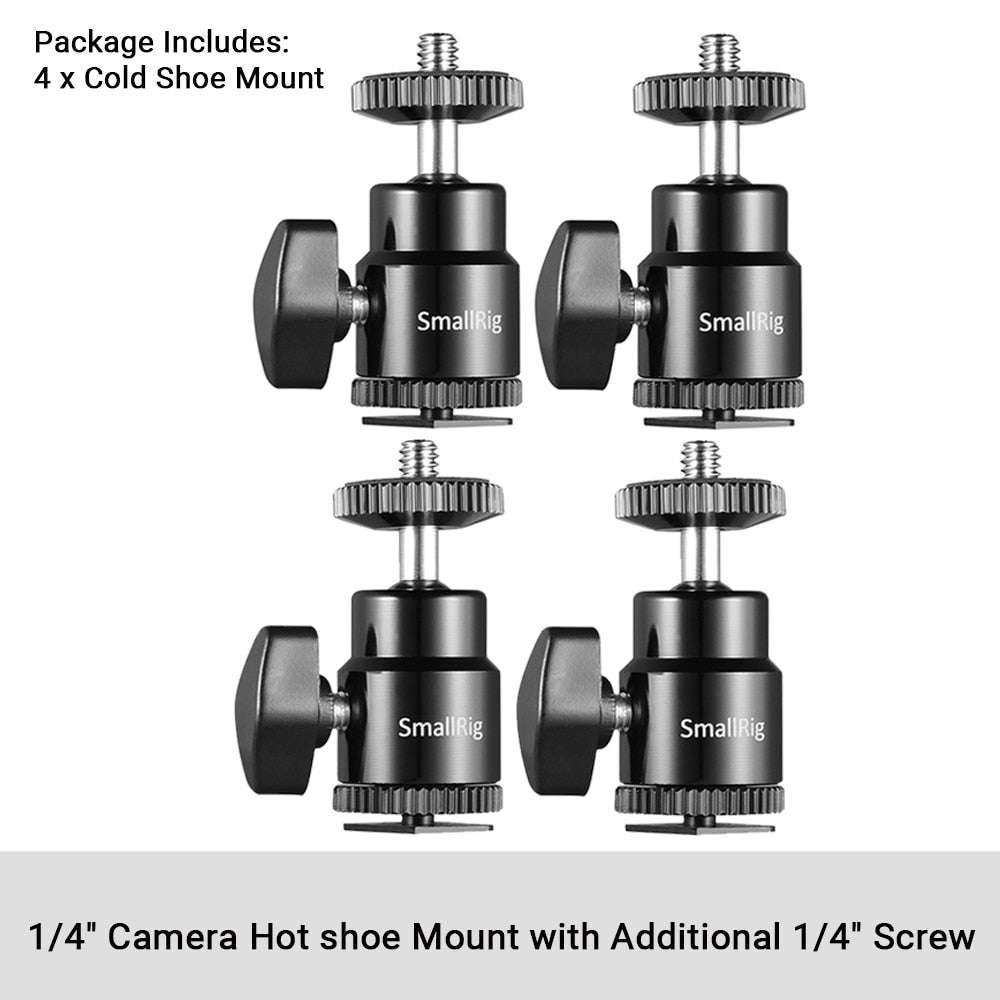 SmallRig 1/2 PCS Mini Ball Head with Removable Cold Shoe Mount Mounts Monitor Lights and Video Accessories to the Camera 2948