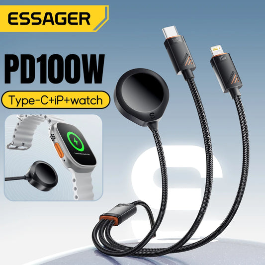 ⚡ One Cable to Rule Them All – Essager 3-in-1 100W Fast Charging Cable