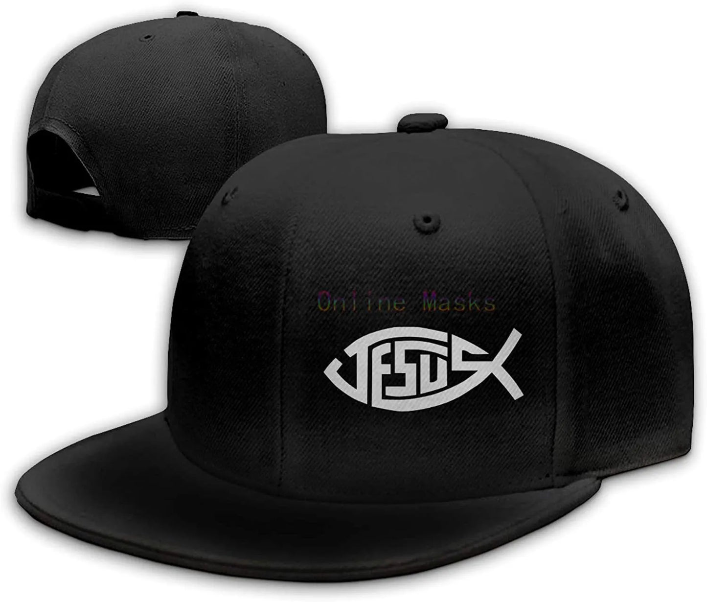 🧢🔥 "JESUS" Snapback – Bold Faith Flat Bill Trucker Cap for Men | Adjustable Streetwear Dad Hat