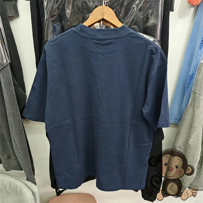 π₯ Royal Blue Kanye West Foam Letter Printed T-Shirt β Bold Streetwear Vibes!