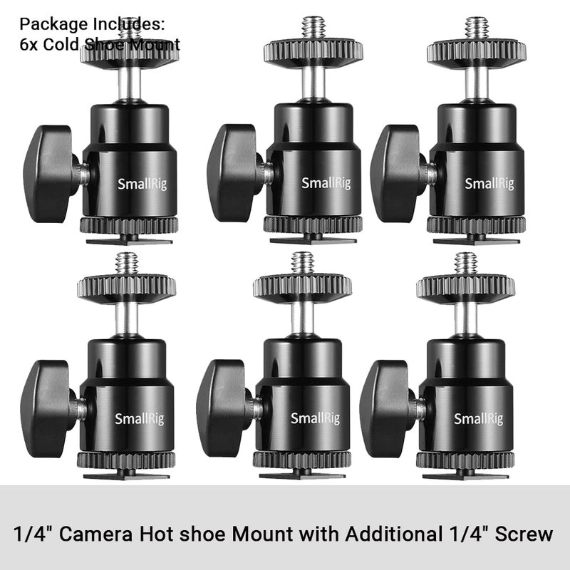 SmallRig 1/2 PCS Mini Ball Head with Removable Cold Shoe Mount Mounts Monitor Lights and Video Accessories to the Camera 2948