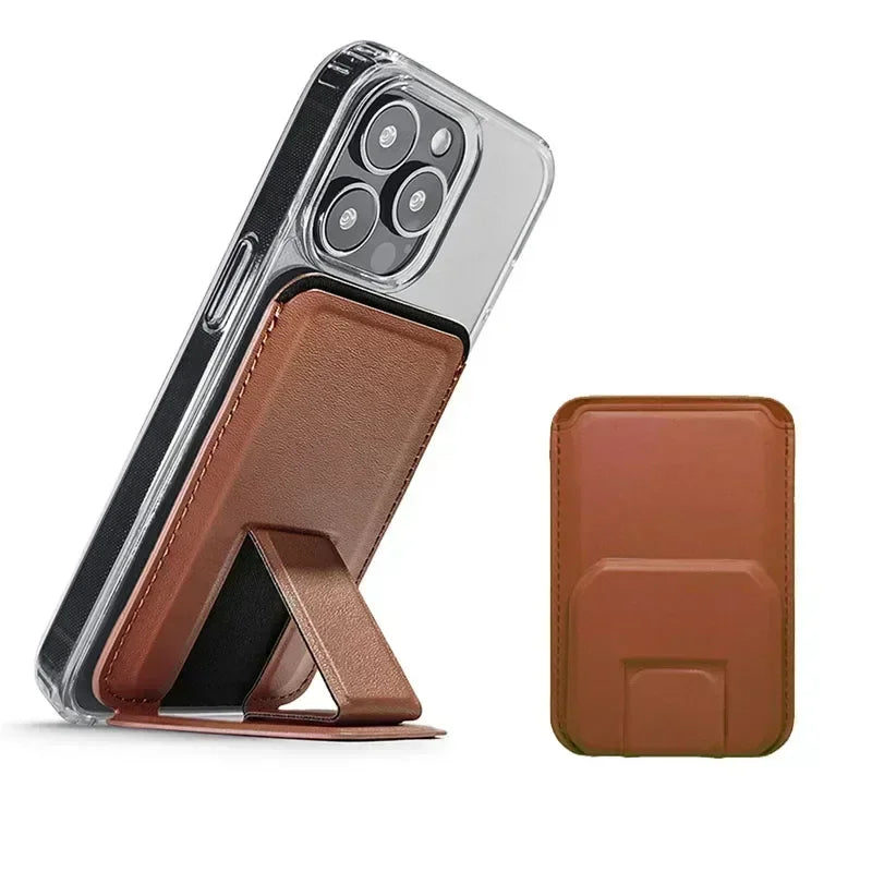 Strong Magnetic Leather Wallet for MagSafe – Premium iPhone Accessory with Card Holder Stand!