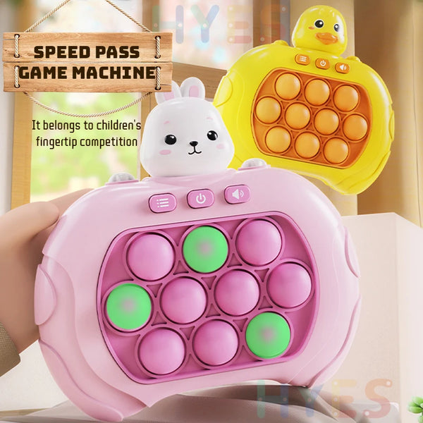 Electronic Quick Push Bubble Game Handle Toys Pop Up Light Fidget Fun Puzzle Anti-Stress Game Machine Toy Gifts For Kids Adults