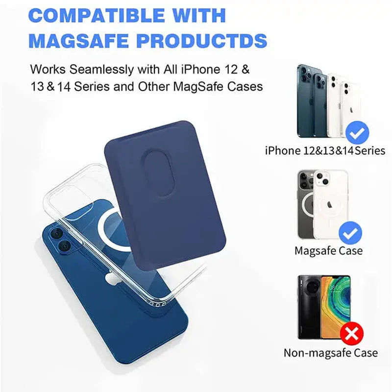 Strong Magnetic Leather Wallet for MagSafe – Premium iPhone Accessory with Card Holder Stand!
