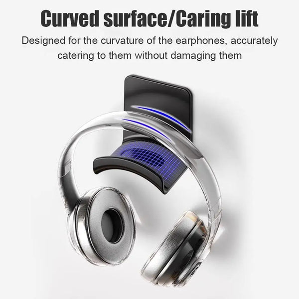 Universal Headphone Stand Adhensive Plastic Wall Mount Hanger Under Desk Headset Rack Holder Support For Gaming Earphone Bracket