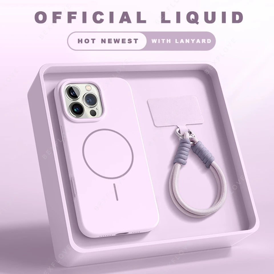 📱 Protection Meets Style — Magnetic iPhone Case with Lanyard Strap 🔒✨