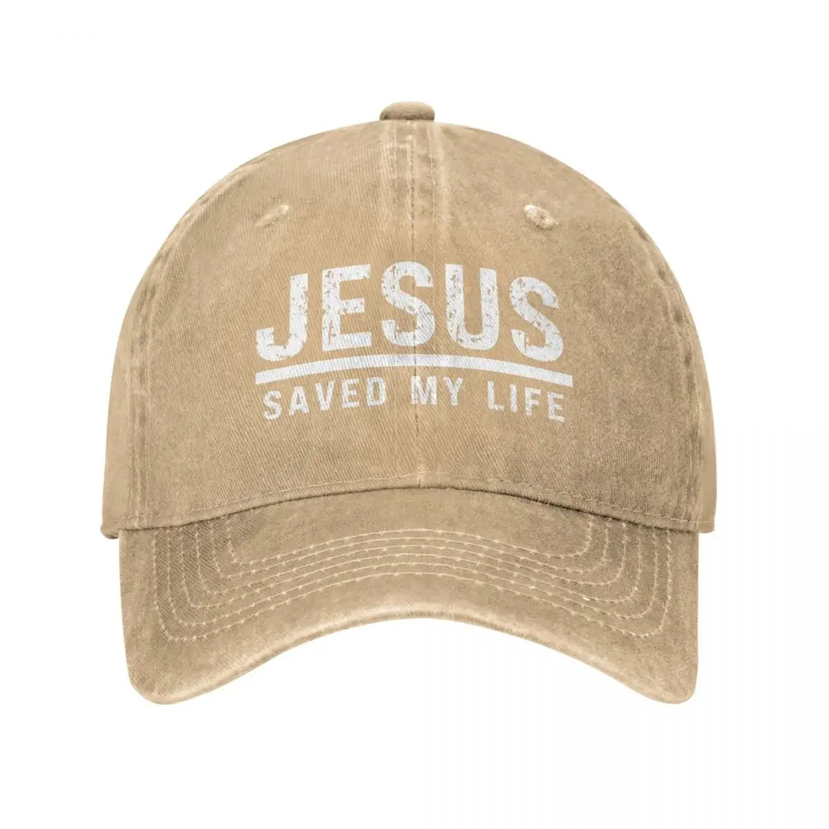 Jesus Saved My Life: Washed Cotton Ponytail Baseball Cap