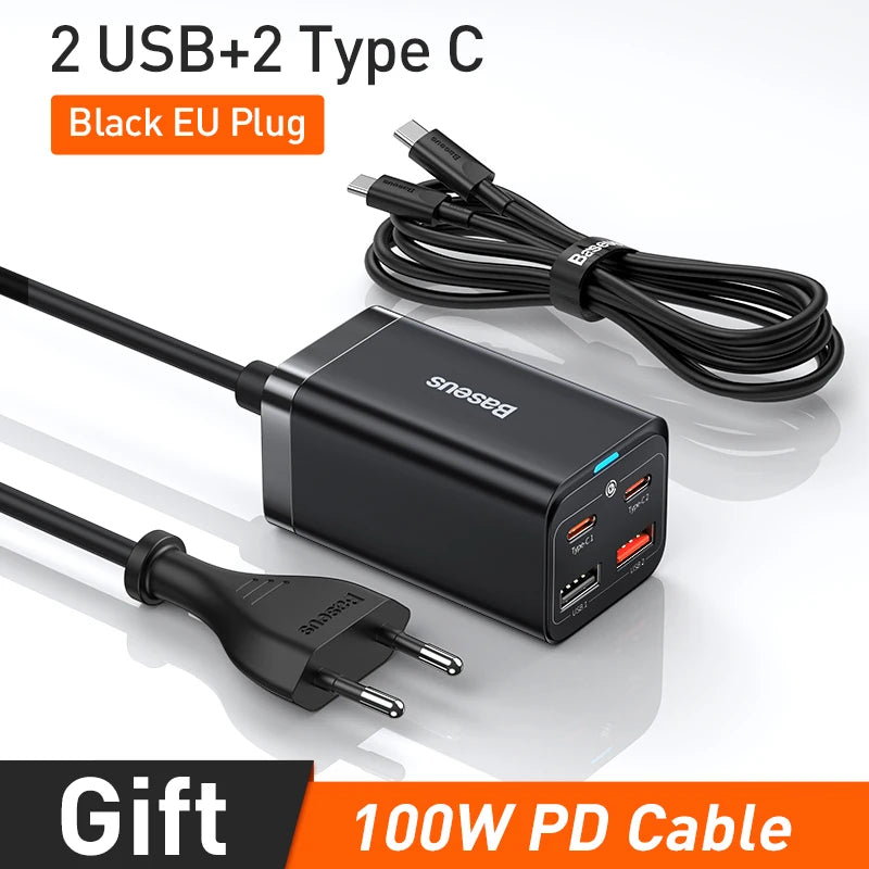 🔥 Power Smarter, Charge Faster – Baseus GaN3 Desktop Charger (100W/65W)