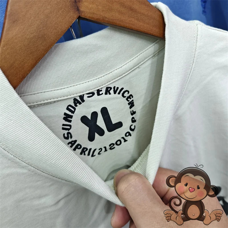 π₯ Royal Blue Kanye West Foam Letter Printed T-Shirt β Bold Streetwear Vibes!