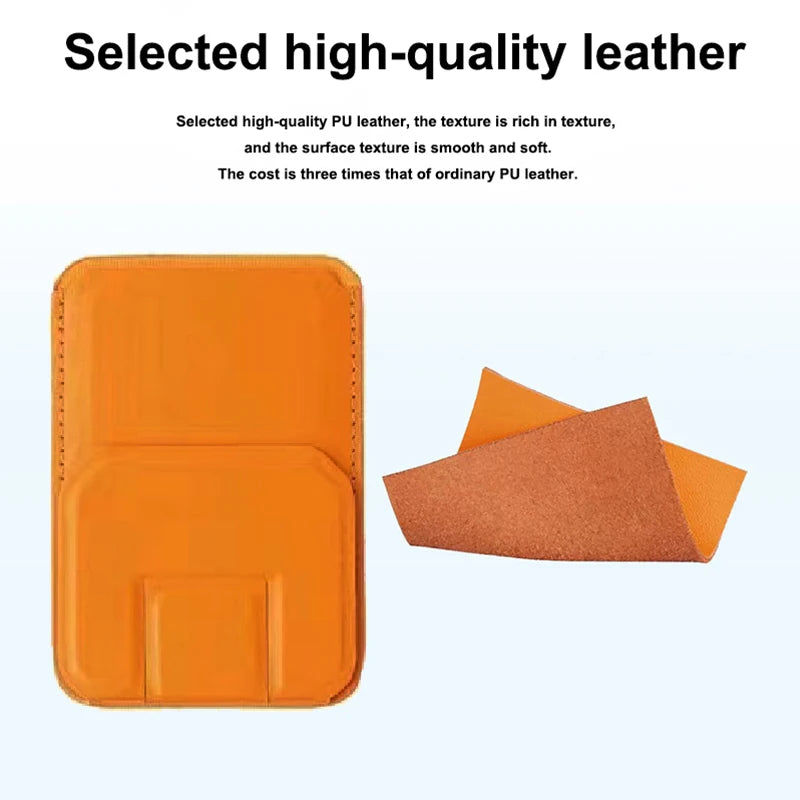 Strong Magnetic Leather Wallet for MagSafe – Premium iPhone Accessory with Card Holder Stand!