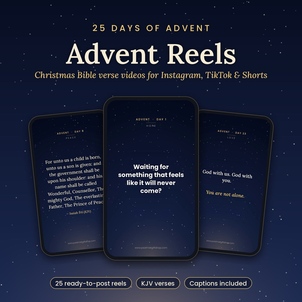 25 Days of Advent Reels | Christmas Bible Verse Videos for Instagram, TikTok & Shorts