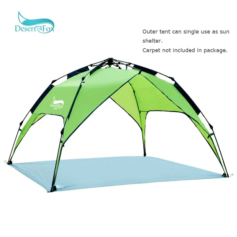 Desert&Fox Automatic Tent 3-4 Person Camping Tent,Easy Instant Setup Protable Backpacking for Sun Shelter,Travelling,Hiking
