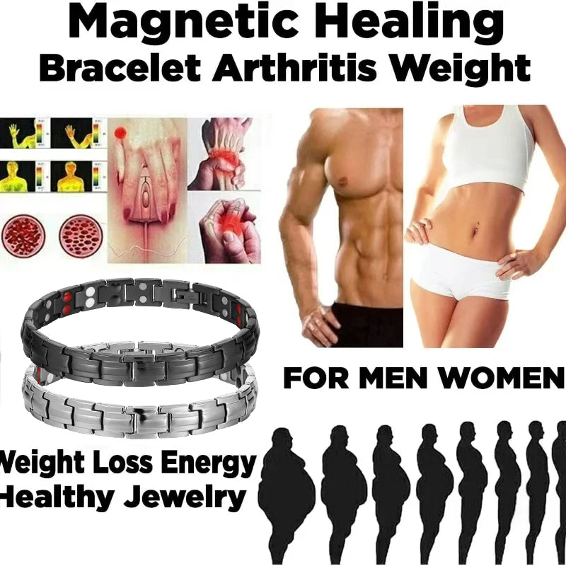 ✨ Women’s Wellness Magnetic Bracelet – Double Row Titanium Steel with Negative Ions & Germanium