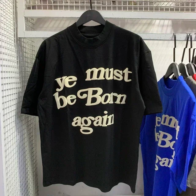 🌱 “Ye Must Be Born Again” Puff Print Tee – CPFM-Inspired Green Edition