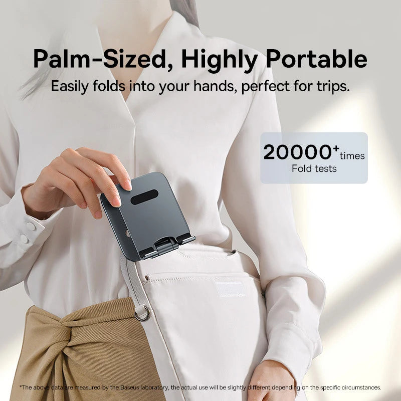 📱 Elevate Your View – Baseus Aluminum Foldable Phone & Tablet Stand