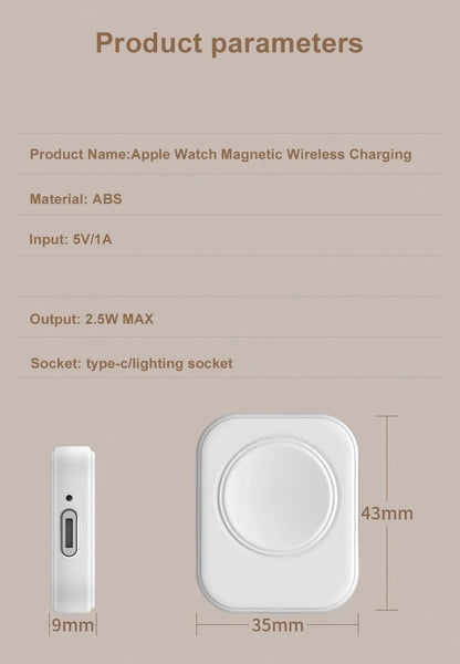 Charge in Style: Magnetic Wireless Charger for Apple Watch – Fast, Portable, Reliable!