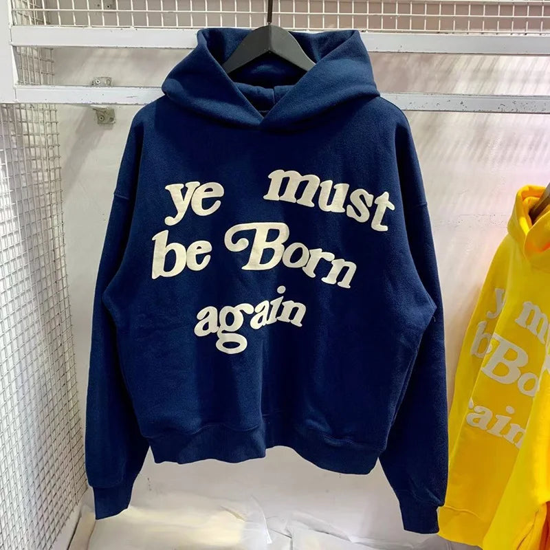 🔥 23FW "Ye Must Be Born Again" Oversized Hoodie – Iconic Streetwear Style!