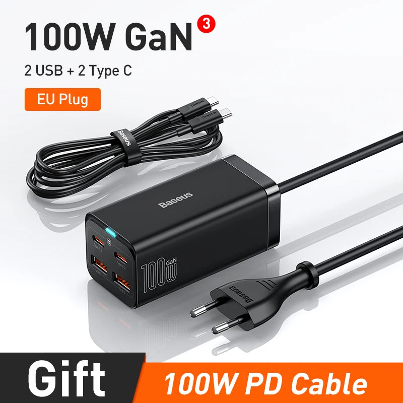 🔥 Power Smarter, Charge Faster – Baseus GaN3 Desktop Charger (100W/65W)