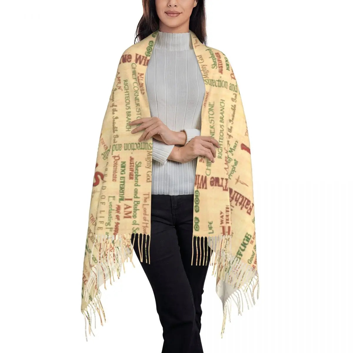 Wrap Yourself in Faith: Custom Jesus Bible Verse Tassel Scarf – Soft, Stylish, and Perfect for Winter!