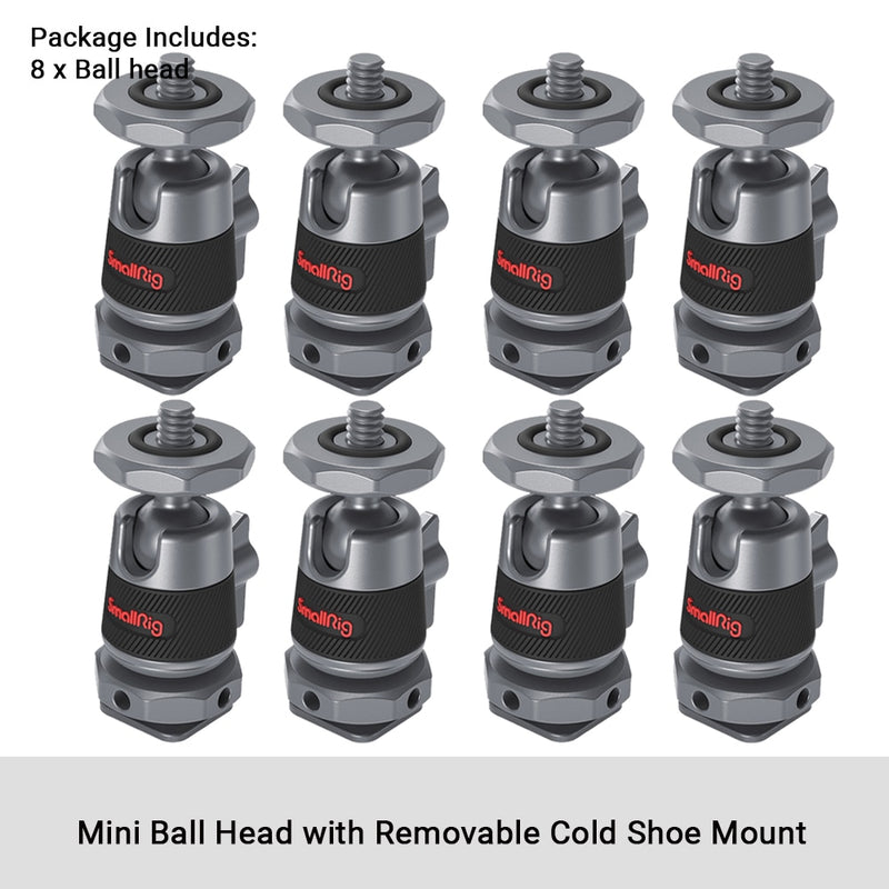 SmallRig 1/2 PCS Mini Ball Head with Removable Cold Shoe Mount Mounts Monitor Lights and Video Accessories to the Camera 2948