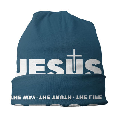 Custom Yeshua Jesus Christian Skullies Beanies Caps Unisex Winter Warm Knit Hat Adult Religion Faith Bonnet Hats Outdoor Ski Cap