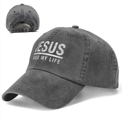 Jesus Saved My Life: Washed Cotton Ponytail Baseball Cap