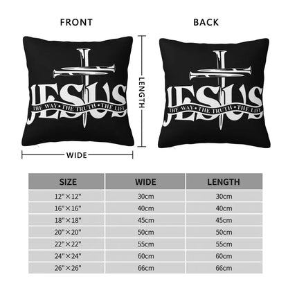 Modern Faith Meets Home Comfort: Jesus 'The Way, The Truth, The Life' Cushion Cover