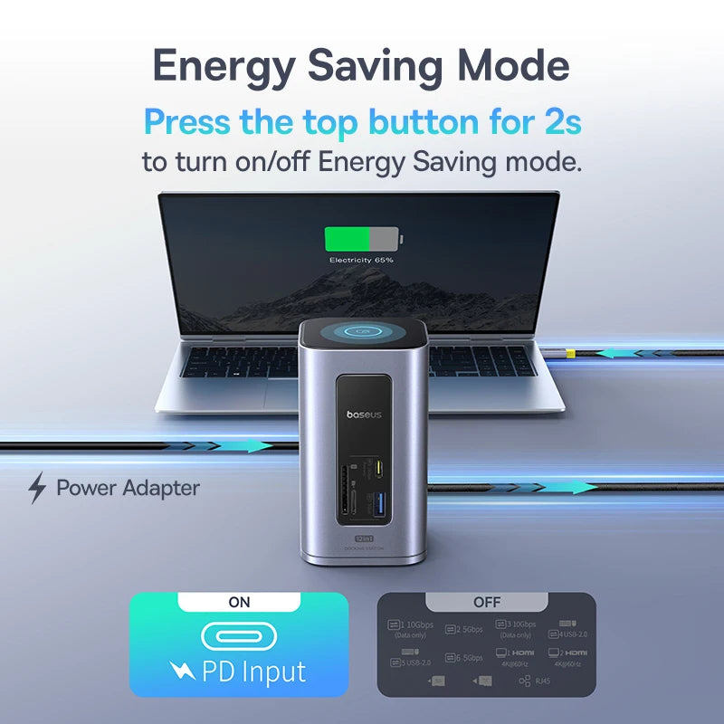 ⚡ Expand Your Power – Baseus 12-in-1 USB-C Hub with Dual 4K HDMI & 100W PD Docking Station